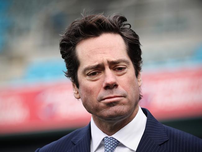 AFL CEO Gillon McLachlan has defended his role in the au pair visa case. Picture: Luke Bowden