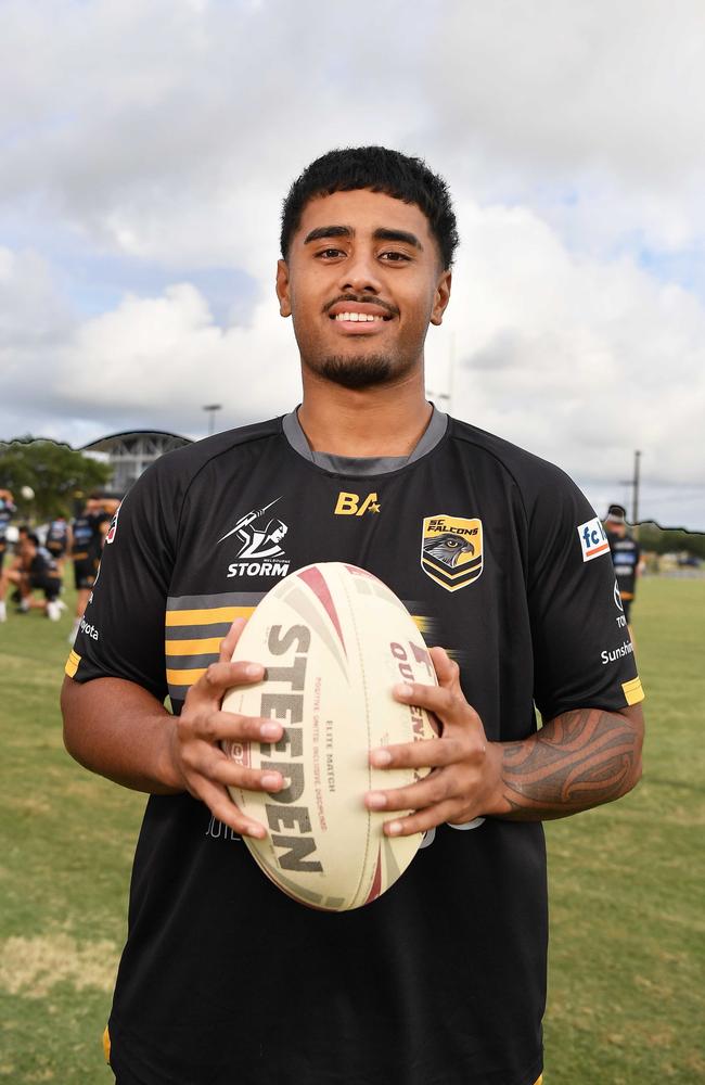 Sunshine Coast Falcons Mal Meninga talent Myron Taupati-Campbell. Picture: Patrick Woods.