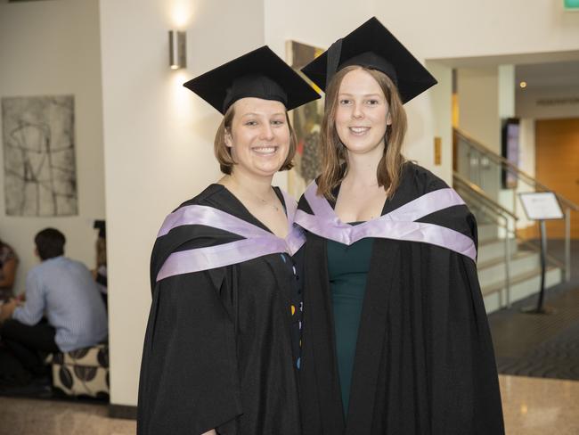 Hannah Steele and Bridget Williams. UTAS graduations. School of College of Health and Medicine Graduate Research. Picture: RICHARD JUPE