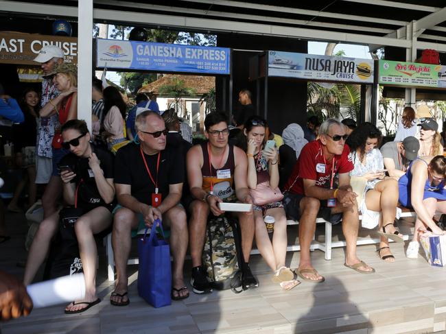 Tourists are departing Bali quickly. Picture: AP