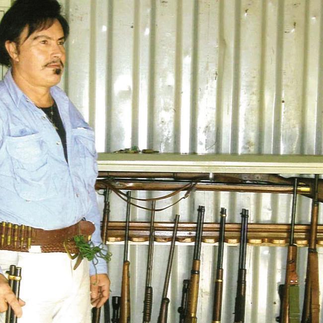 Charles Bisucci was prohibited from owning guns, but photos tendered to the Coroner's Court showed him with his secret stash after friends registered firearms for him in their names. Picture: Supplied