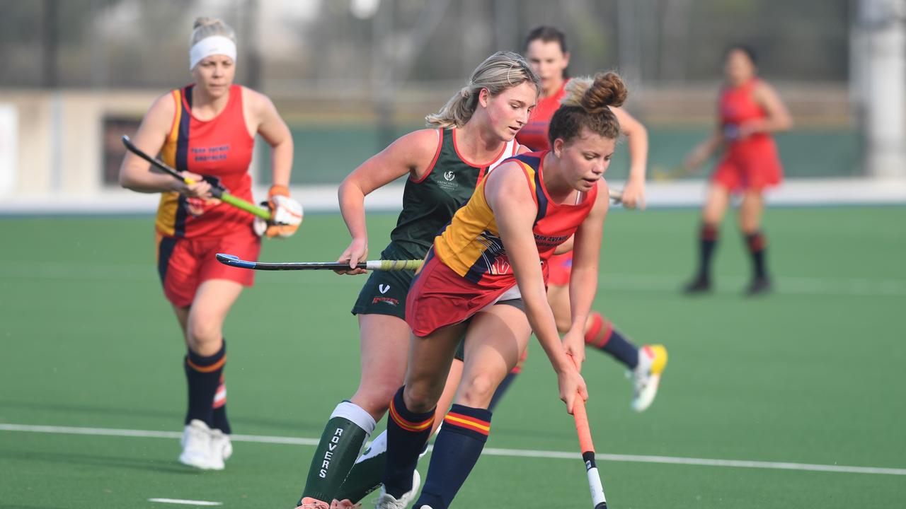 HOCKEY RHA Cup 2020 Div 1 Women's grand final: Frenchville's Amy Mills and Park Avenue's T. Cutts