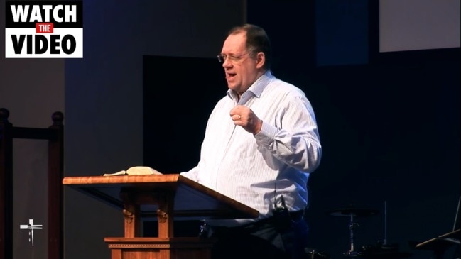 Former Senior Pastor Robert Bakss giving a sermon at Lighthouse Baptist Church in Rockhampton