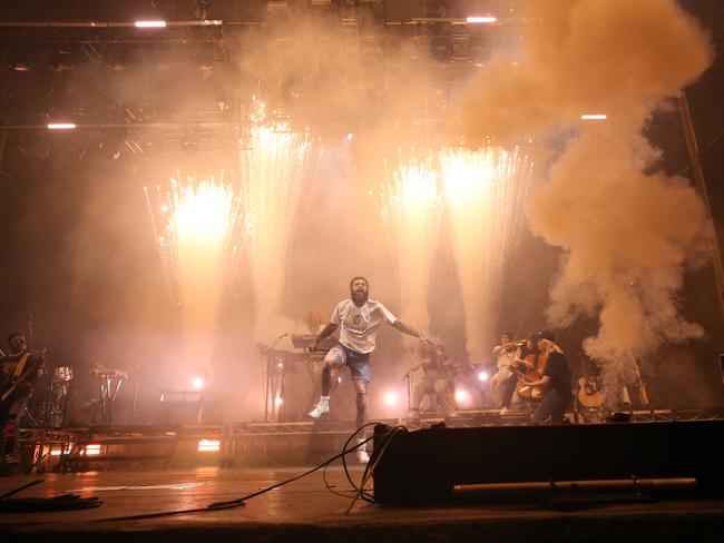 Post Malone performs at the RNA Showgrounds. Photo - Stephen Archer