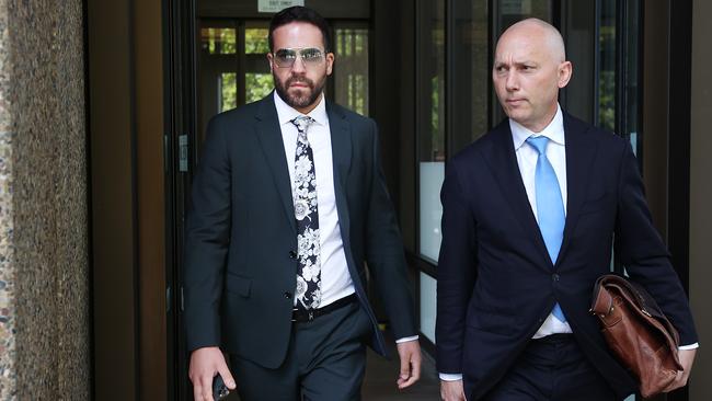 Vince Tesoriero, left, and his lawyer as they leave the Federal Court in Sydney on Monday. Picture: Jane Dempster