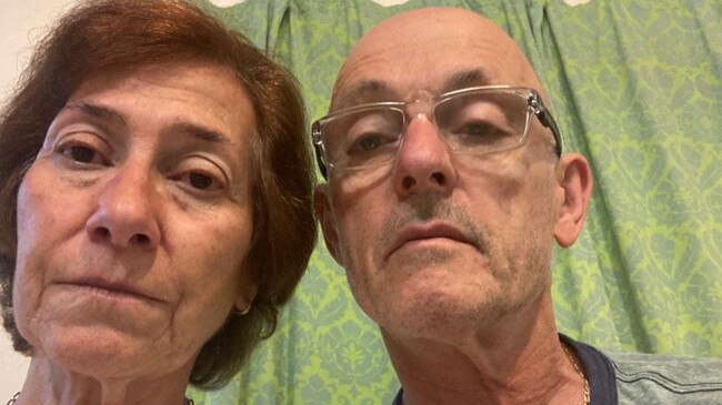 Alan and Marilyn Jankelowitz were visiting family when they were woken by a hail of rockets landing around them. Picture: Supplied