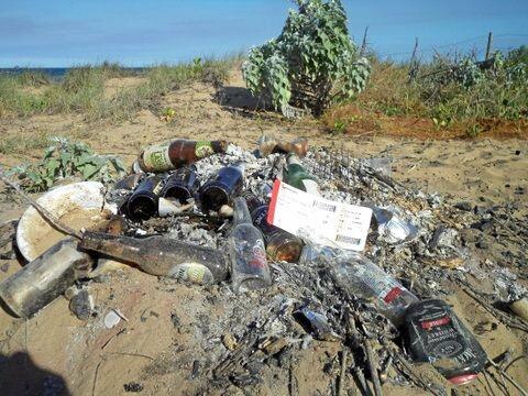 LITTER: This pile of rubbish was left behind at a popular Emu Park beach. Picture: Picasa