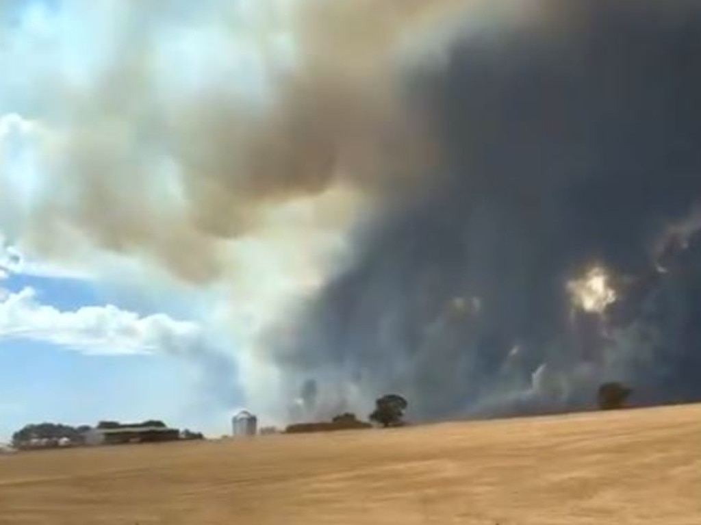 The view of the Little Desert fire from Goroke. Picture: Supplied