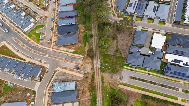 Aerial photography of the unfinished Heysen Blvd. Picture: Dronie Ward