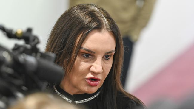 CANBERRA, Australia - NewsWire Photos - August 20, 2024: Senator Jacqui Lambie and Glenn Kolomeitz hold a door-stop at Parliament House in Canberra. Picture: NewsWire / Martin Ollman