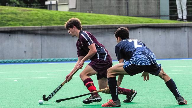 Dominic Anderson in action at Schools hockey