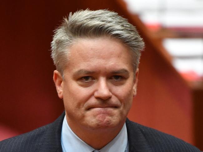 Minister for Finance Senator Mathias Cormann in the Senate chamber at Parliament House in Canberra, Thursday, March 22, 2018. (AAP Image/Mick Tsikas) NO ARCHIVING