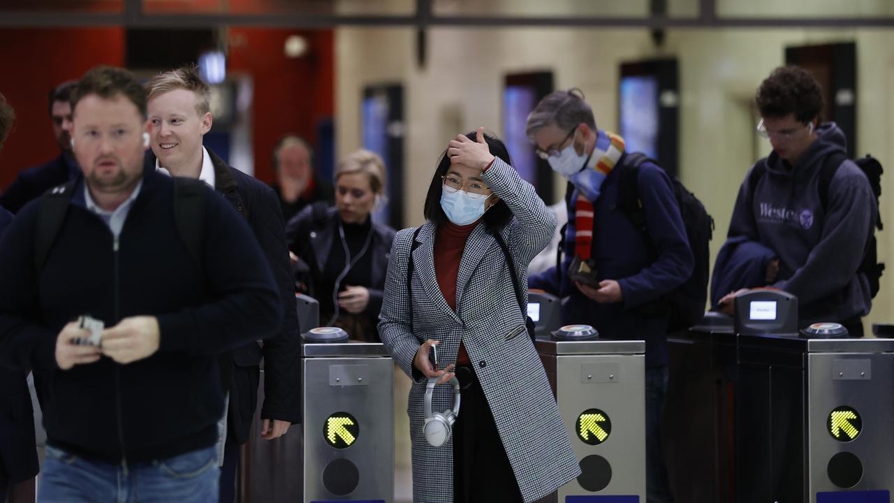 Commuters experienced busy platforms across Sydney on Thursday morning. Picture: Dylan Coker