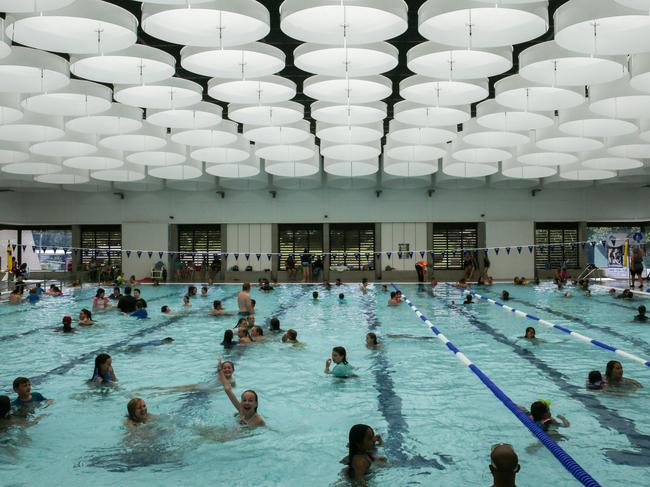 Crowds flock to the indoor pool at the Gympie ARC Open Day.