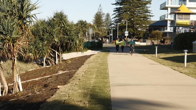 The latest section of the Tugun-Bilinga Oceanway between the Bilinga Surf Life saving Club and Surf Street.