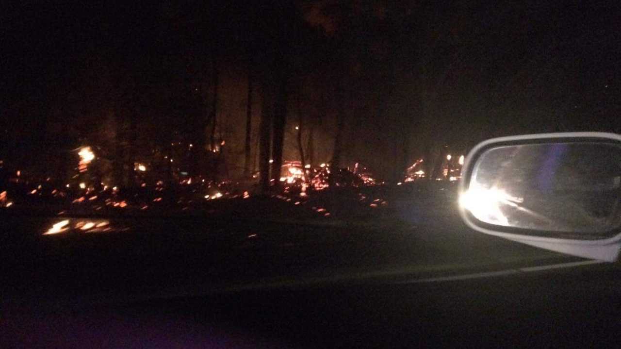 An out-of-control grassfire threatened property and closed the Gwydir Highway near Eatonsville.. Picture: Leisa Stout