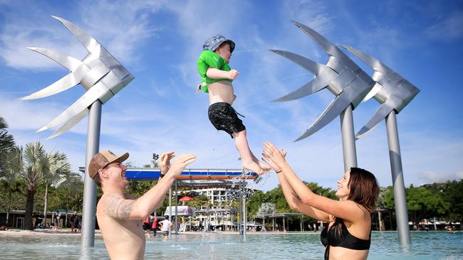 Fun at the Cairns Esplanade Lagoon. Picture: Justin Brierty.