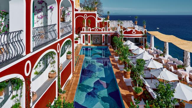 Main pool, Le Sirenuse, Positano on the Amalfi coast, Italy.