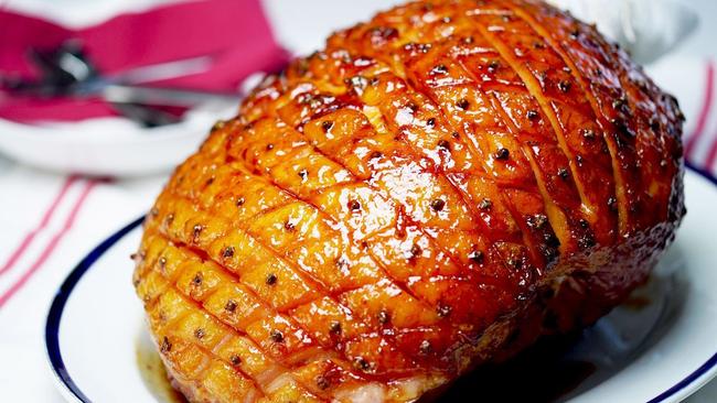 Maple honey mustard glazed ham