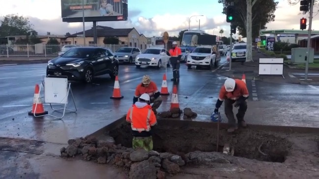 Burst water main causing South Rd havoc