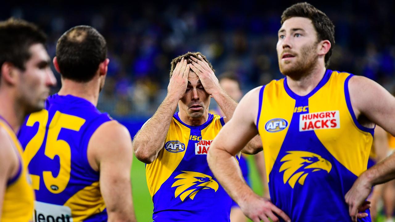 West Coast doesn’t match the ‘premiership profile’ heading into September. (Photo by Daniel Carson/AFL Photos via Getty Images)