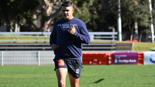 Latrell Mitchell got through light duties on Wednesday but told teammates that night he wouldn’t be fit to play in game two. Picture: NRL Imagery