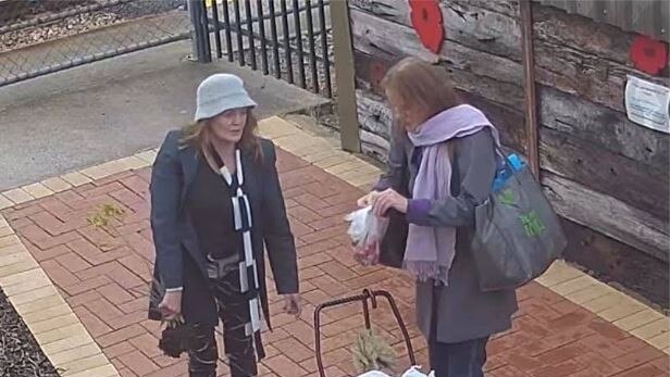 Still shots of two women taken from CCTV video surveillance at the Largs Bay RSL. Picture: Largs Bay RSL Sub Branch