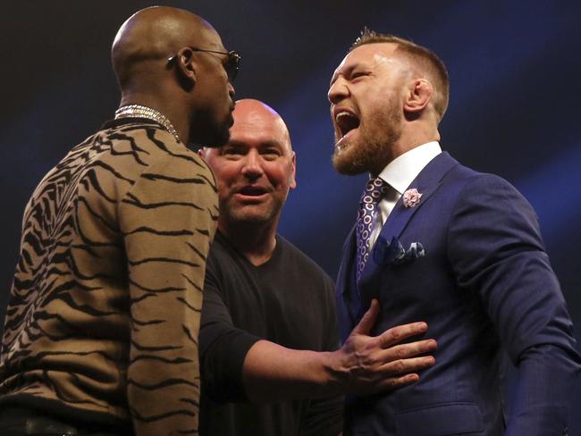 Floyd Mayweather Conor McGregor London press conference video, ‘faggot ...