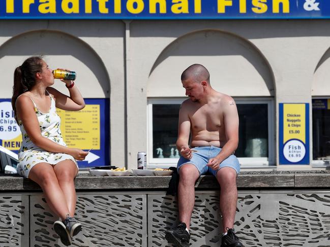 Brits are back out and about as the weather warms up. Picture: AFP