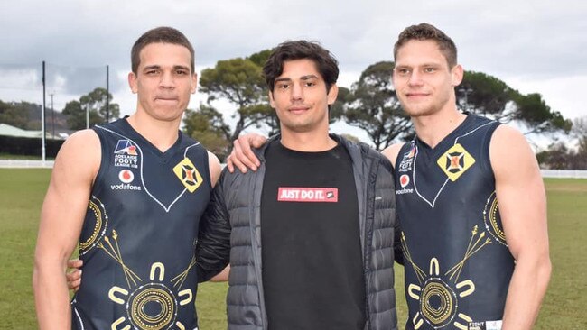 Scotch Old Collegians footballers Ash Johnson (left), Shane McAdam (middle) and Jy Farrar. Picture: Scotch OC Football Club