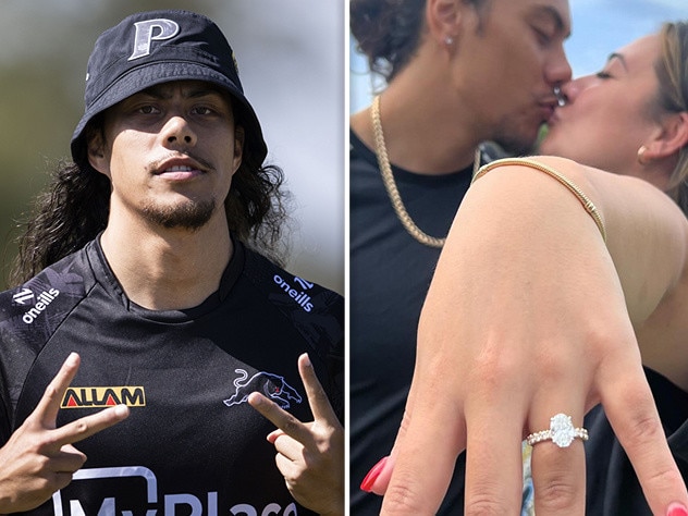 Penrith Panthers superstar Jarome took to Instagram on Christmas Day to announce his engagement to his long-time partner Bailey Paris Toleafoa.