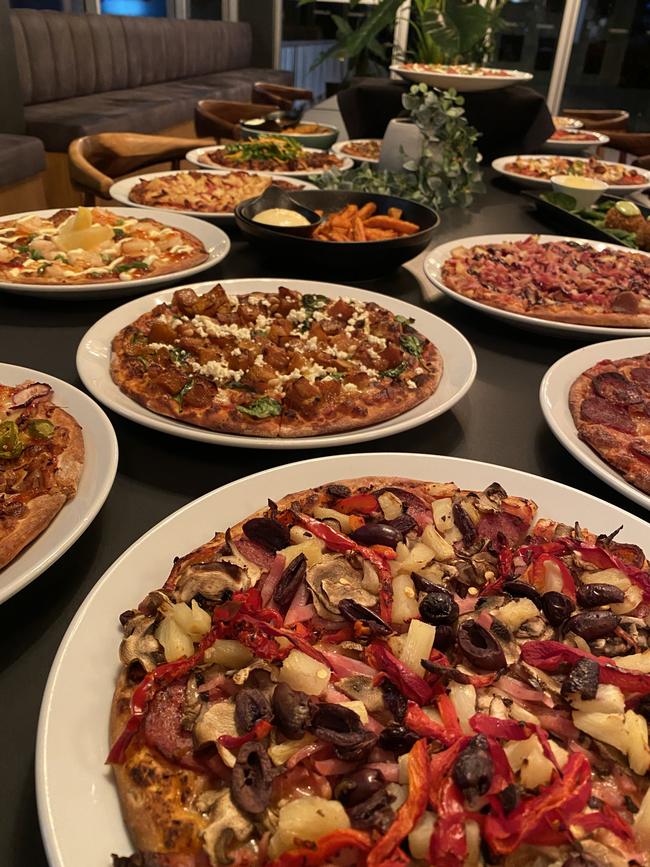 Some of the pizzas on offer at Amici Restaurant.