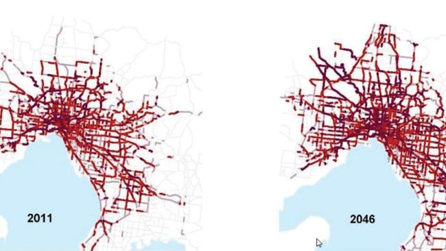 Current and predicted traffic volumes in Melbourne.