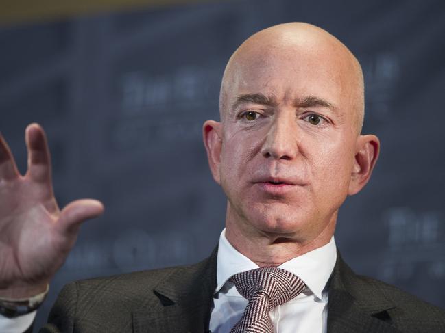 Amazon CEO Jeff Bezos has taken a public swipe at a New York-based Australian tabloid area over a series of emails he says were designed to blackmail him. Picture: AP Photo/Cliff Owen