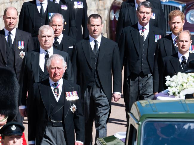 Philip has left money to private secretary Brigadier Archie Miller Bakewell, his page William Henderson and valet Stephen Niedojadlo, who walked in his funeral procession. Picture: Wire Image