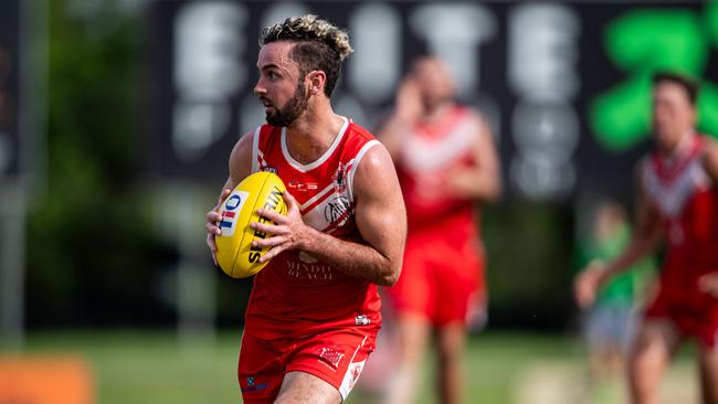 Dylan Collis in the Southern Districts vs Waratah 2023-24 NTFL men's knockout semifinal. Picture: Pema Tamang Pakhrin