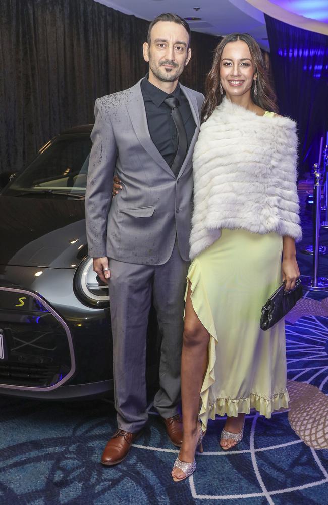 Dario Amaral & Serene A arriving at the Kollosche People's Ball at The Star. Picture: Glenn Campbell