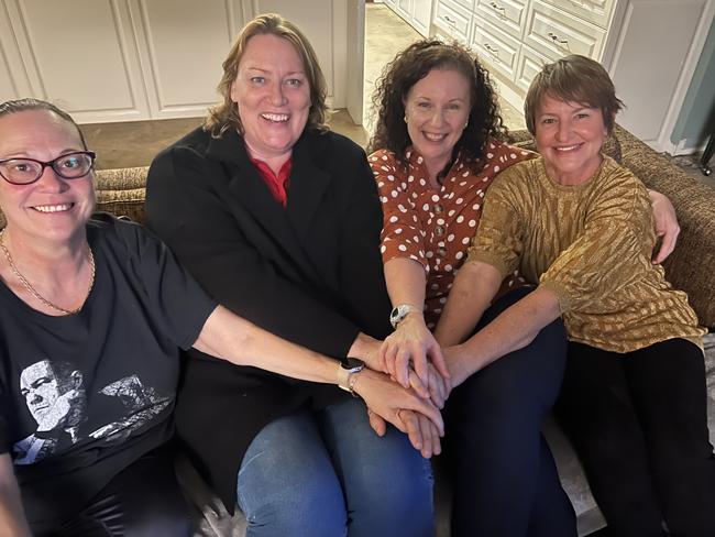 Kathleen Folbigg with old high school friends (from left) Megan Donegan, Billi-Jo Buckley and Tracy Chapman.