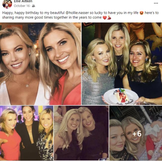 Ellie Aitken’s October 16 birthday tribute on social media to her bestie Hollie Nasser.