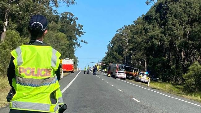 A woman has been airlifted from the scene of a serious crash at Susan River.