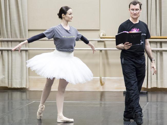 Amber Scott and David McAllister rehearsing <i>The Sleeping Beauty.</i>