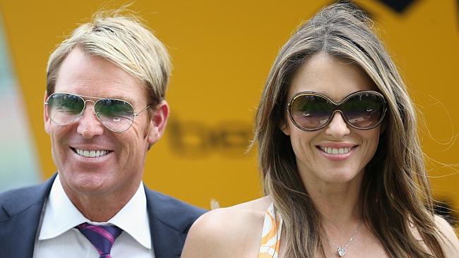 MUST CREDIT GETTY ASCOT, ENGLAND - JULY 27: Elizabeth Hurley and Shane Warne attend the Betfair Weekend King George Day and Summer Garden Party at Ascot Racecourse on July 27, 2013 in Ascot, England. (Photo by Chris Jackson/Getty Images for Ascot Racecourse) aslipics