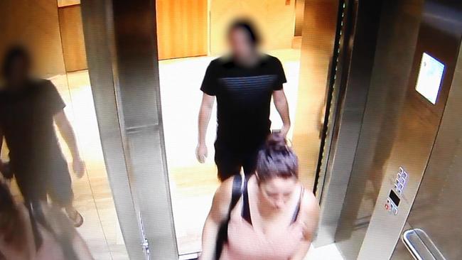 The following morning she was seen in CCTV footage in a peach and orange coloured dress. Picture: Police Media