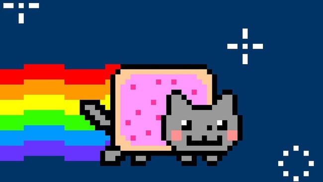 The Nyan Cat art video meme, which sold for $US590,000 worth of the Ethereum cryptocurrency.