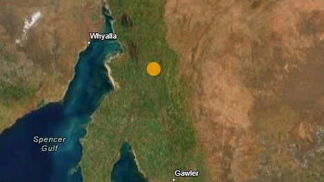There was an earthquake near Jamestown on Tuesday evening. Picture: Geoscience Australia