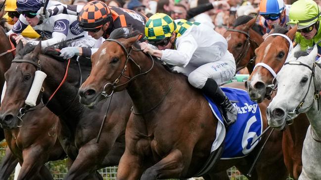 Sunshine In Paris ridden by James McDonald wins the Darley Champions Sprint at Flemington Racecourse on November 09, 2024 in Flemington, Australia. (Photo by George Sal/Racing Photos via Getty Images)