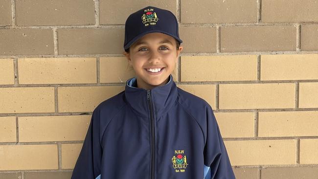 Brooke Moran, NSW PSSA u12 Girls Cricket Team to play School Sports Australia u12 national titles in Ballarat 2022, picture at Raby Oval, Raby NSW, 16 November 2022. Picture: Jason Hosken (News Corp)