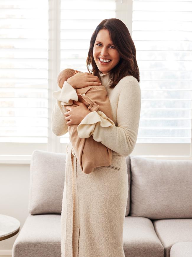 Podcaster Rachel Corbett and baby Olivia. Picture: Cara O’Dowd