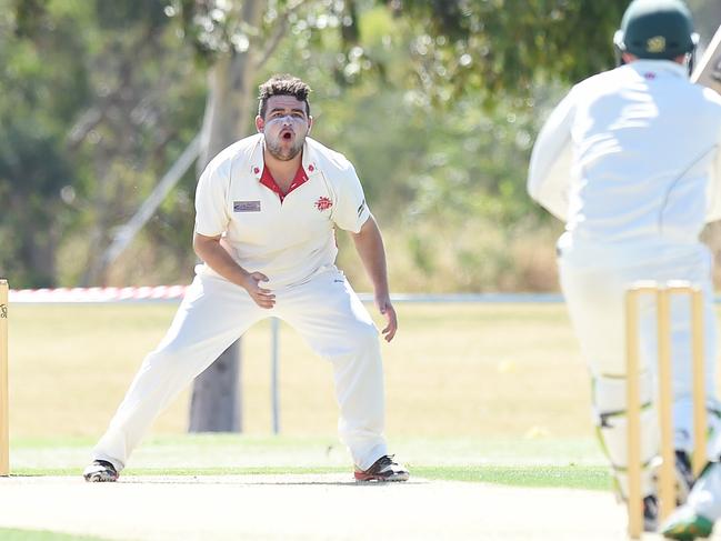 Springvale South spinner Jarryd Straker. 