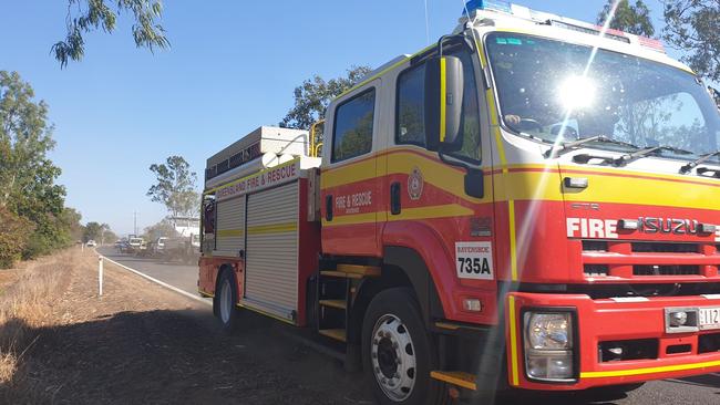 Fire crews are currently battling a fast-moving blaze near the Mt Mulligan Highway at Biboohra.